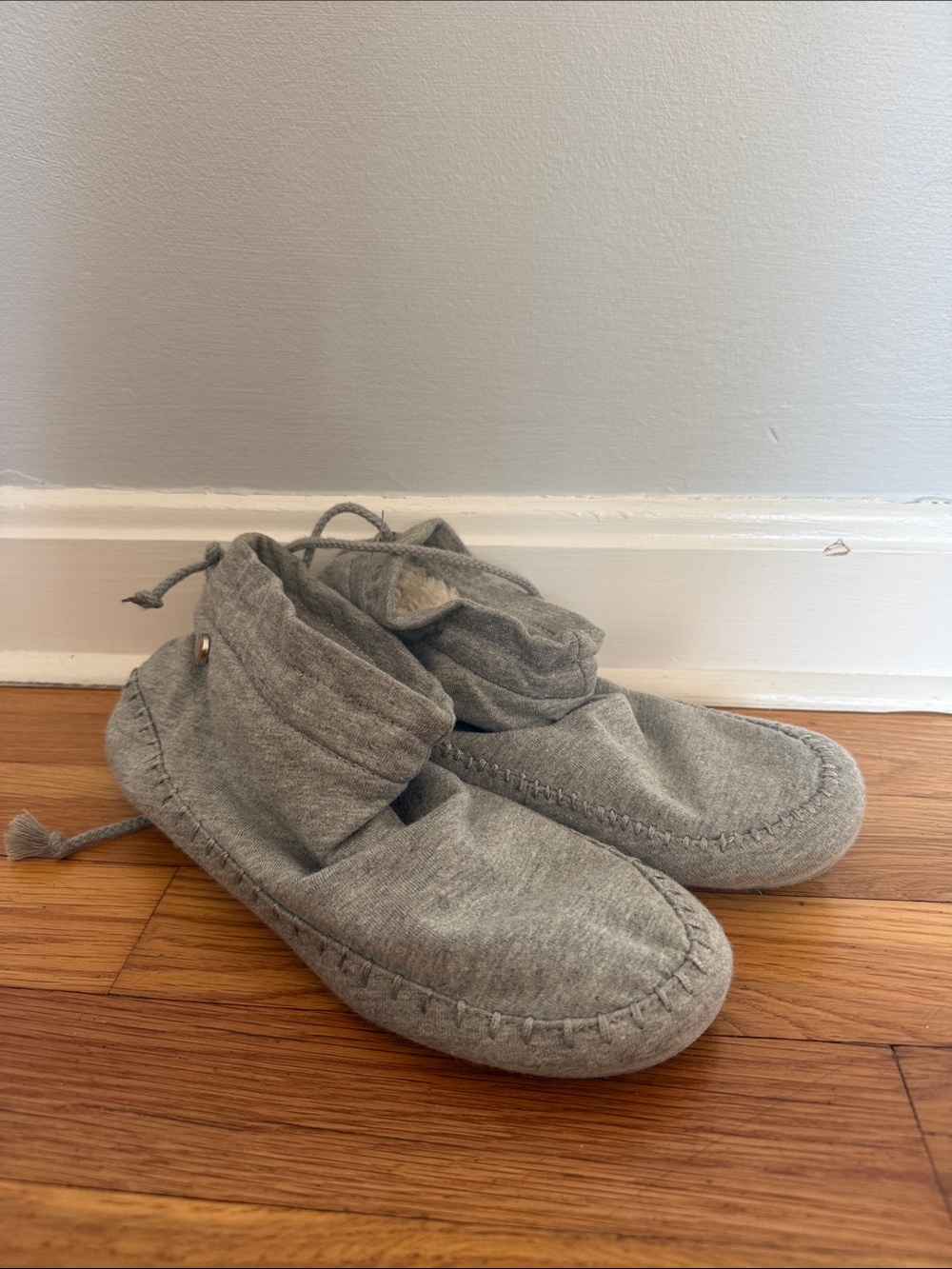 Roxy Grey Knit Slip-On Moccasin Booties